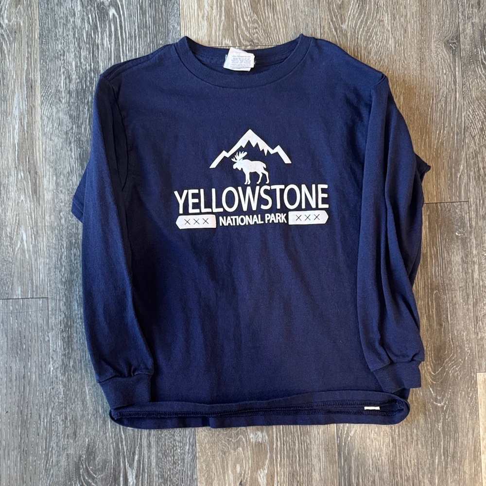 Yellowstone National Park Kids Navy Blue Shirt